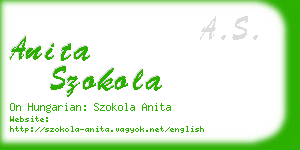 anita szokola business card